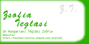 zsofia teglasi business card